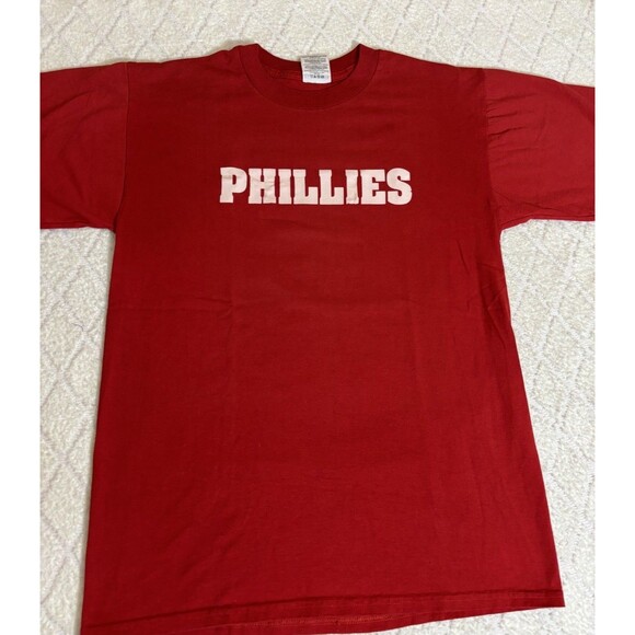 Vintage Phillies Mike Murray #14 State Farm 2 Sided Tee Red Men’s Size M - Picture 4 of 12